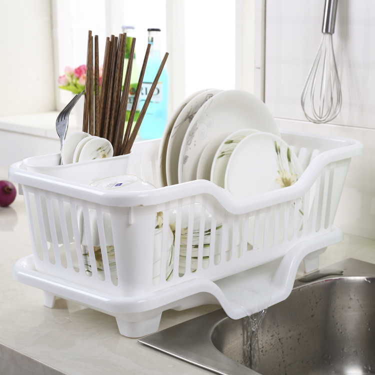 Escurridor para platos con soporte de cubiertos