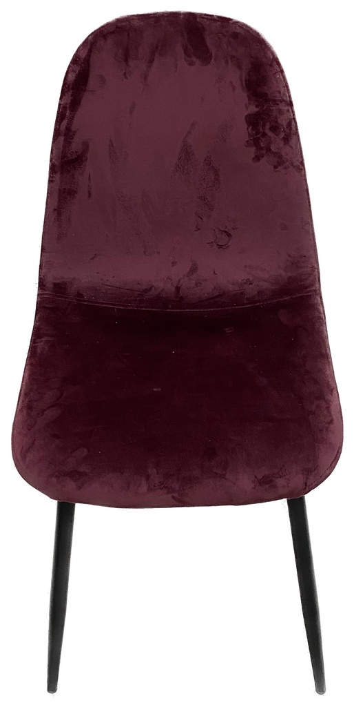 silla de terciopelo con patas metalicas