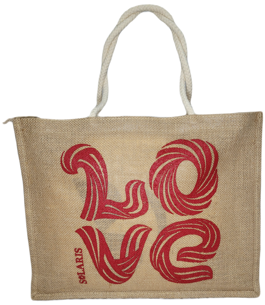 Bolso de yute con zipper love