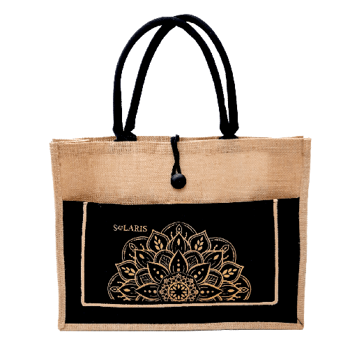 Bolso Yute con Bolsillo y Zipper Mandala