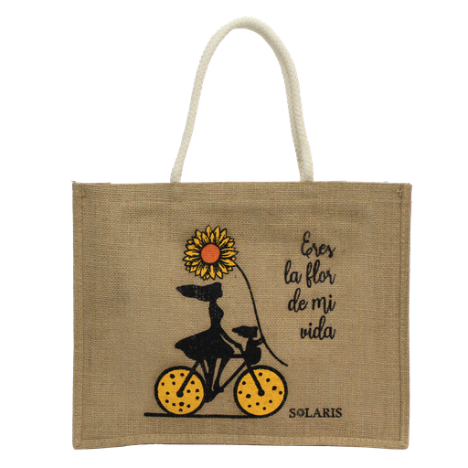 [zk6b030005] Bolso de Yute con Zipper Eres la flor de mi vida