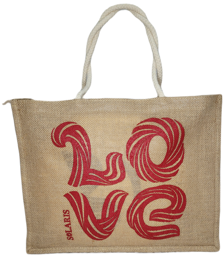 Bolso de yute con zipper love