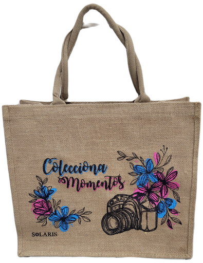 [ZK6B140006] Bolso de yute tradicional con Zipper Colecciona momentos