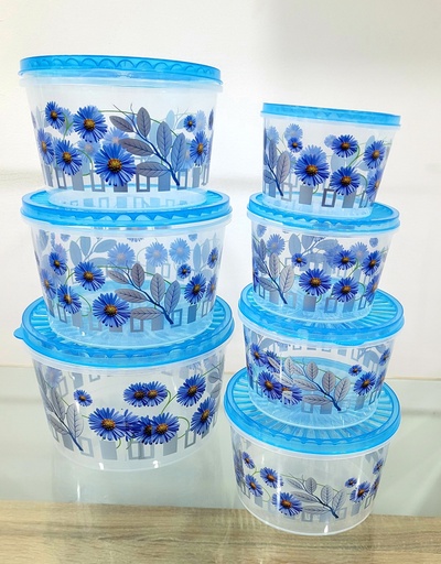 [zk8f090145] Set 7 pozuelos redondos transparentes