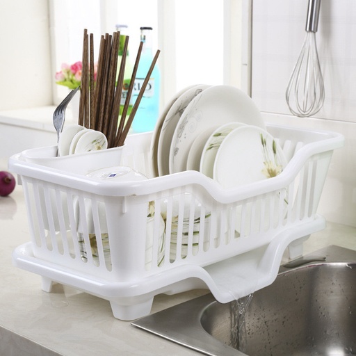 Escurridor para platos con soporte de cubiertos