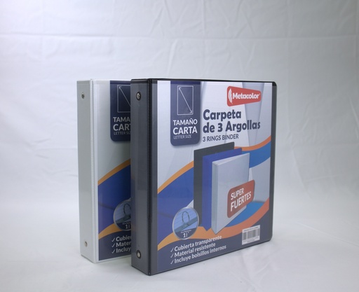 [ZK8F040174] Carpeta de 3 argollas BLANCA
