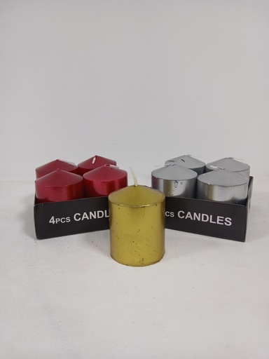 [ZK8F070106] Set de 4 velas brillantes
