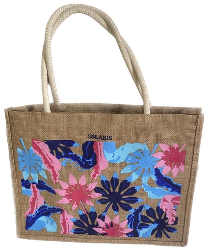 [zk6b030030] bolso yute con zipper hojas