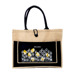 Bolso Yute con Bolsillo y Zipper Tulipanes