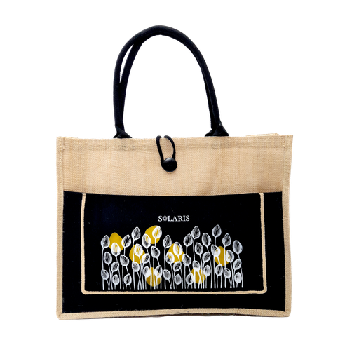 Bolso Yute con Bolsillo y Zipper Tulipanes